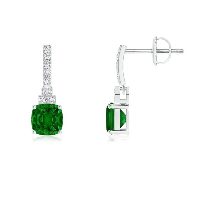 5mm aaaa emerald white gold earrings 2