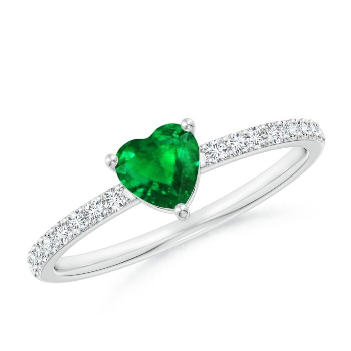 5mm aaaa emerald white gold ring
