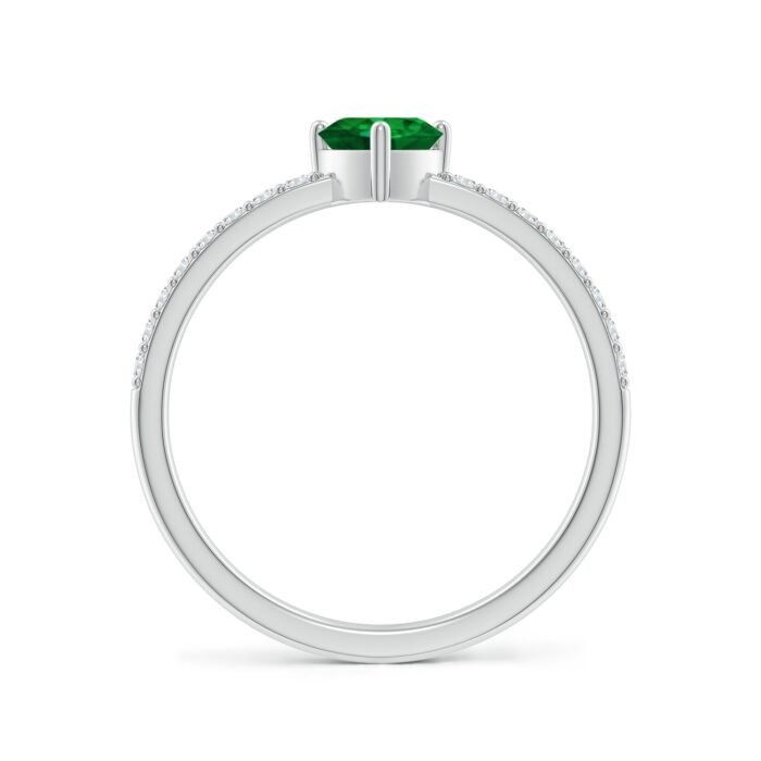 5mm aaaa emerald white gold ring 2