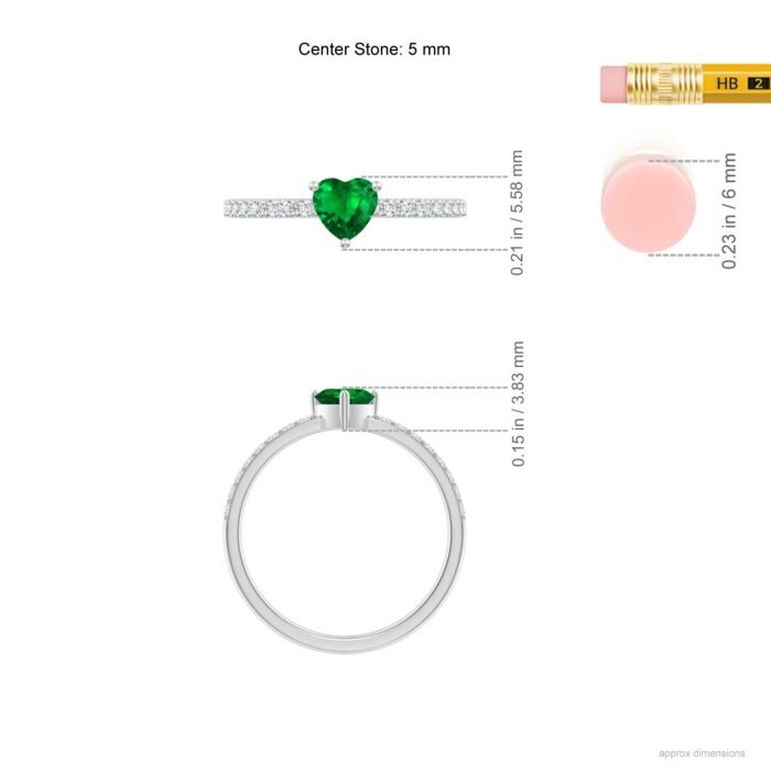 5mm aaaa emerald white gold ring 5