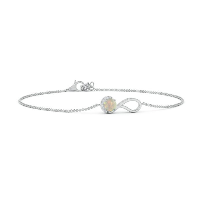 5mm aaaa opal white gold bracelet