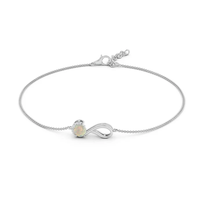 5mm aaaa opal white gold bracelet 2