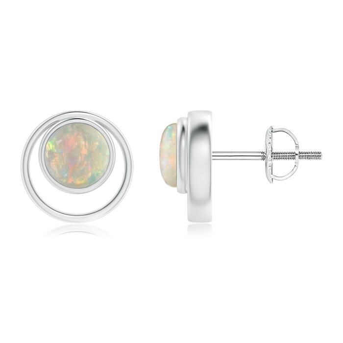 5mm aaaa opal white gold earrings