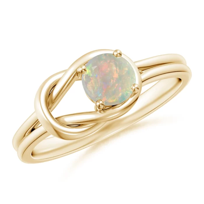 5mm aaaa opal yellow gold ring