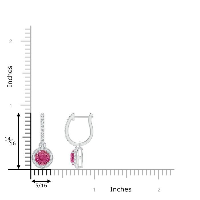 5mm aaaa pink sapphire p950 platinum earrings 2