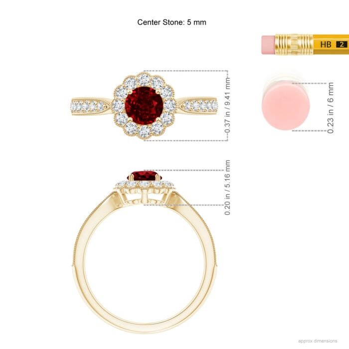 5mm aaaa ruby yellow gold ring 5