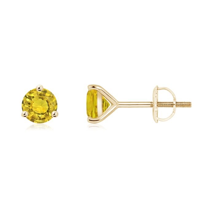 5mm aaaa yellow sapphire yellow gold earrings