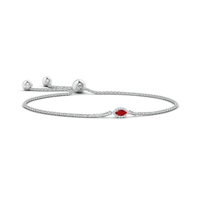 5x2.5mm aaa ruby white gold bracelet