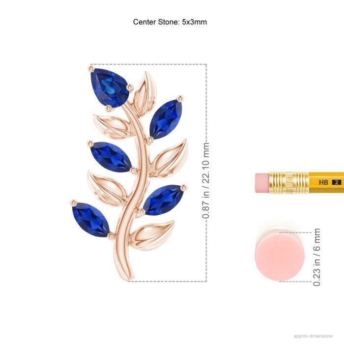 5x3mm aaa blue sapphire rose gold earrings 2