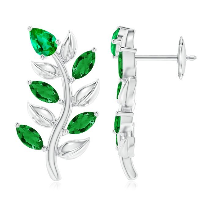 5x3mm aaa emerald white gold earrings 1