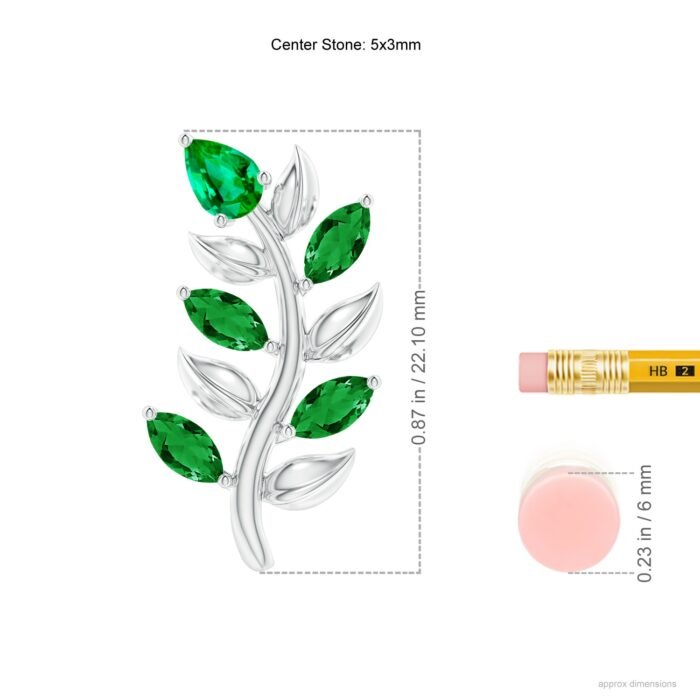 5x3mm aaa emerald white gold earrings 2 1