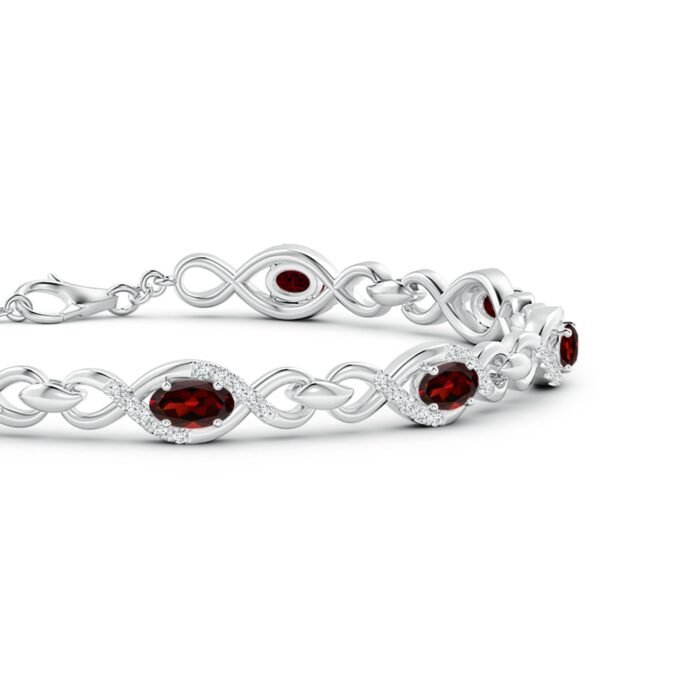 5x3mm aaa garnet white gold bracelet 2