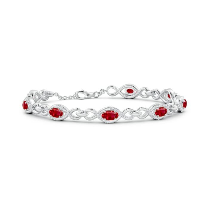 5x3mm aaa ruby white gold bracelet