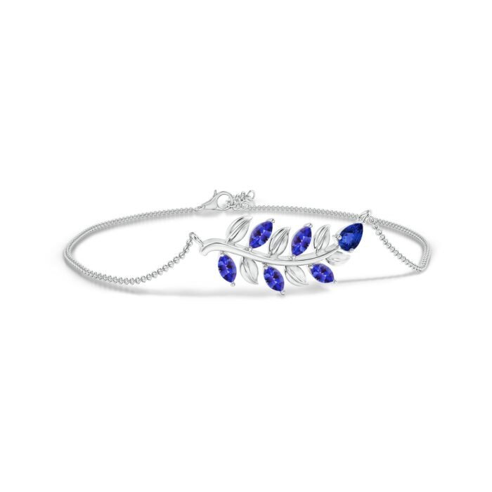 5x3mm aaa tanzanite white gold bracelet