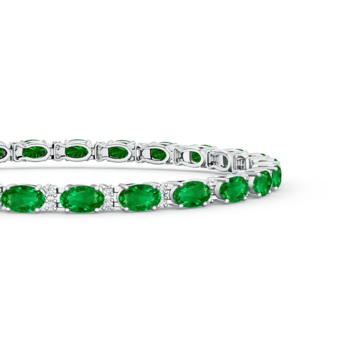 5x3mm aaaa emerald white gold bracelet 2