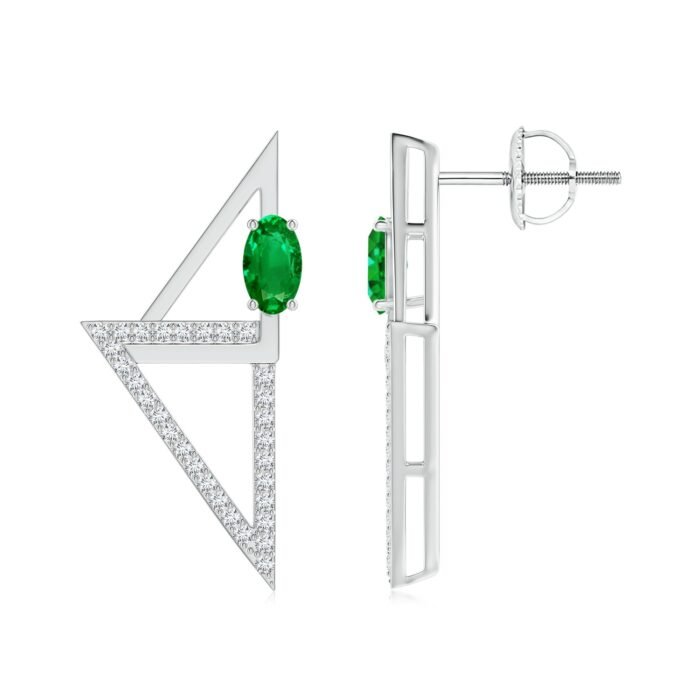 5x3mm aaaa emerald white gold earrings 2