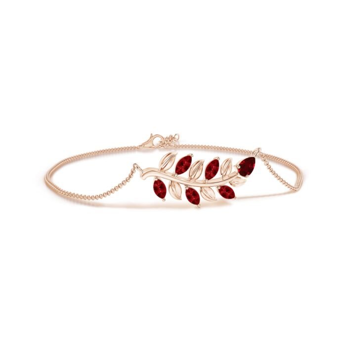 5x3mm aaaa ruby rose gold bracelet