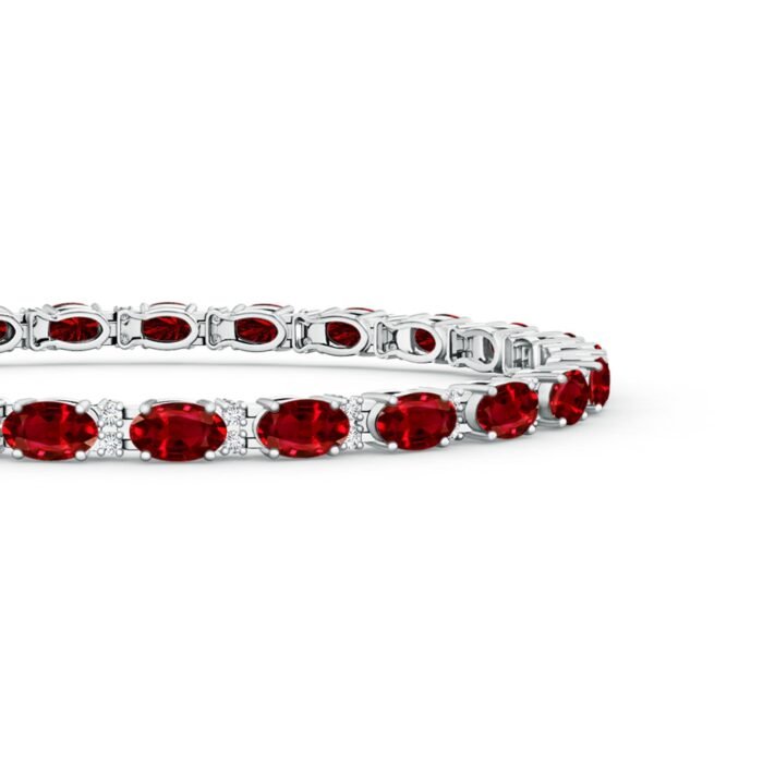 5x3mm aaaa ruby white gold bracelet 2