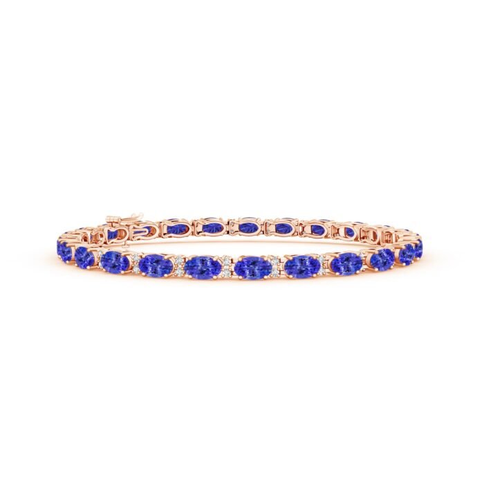 5x3mm aaaa tanzanite rose gold bracelet