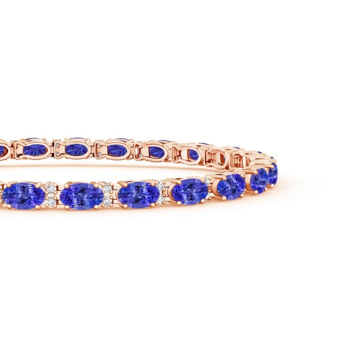 5x3mm aaaa tanzanite rose gold bracelet 2