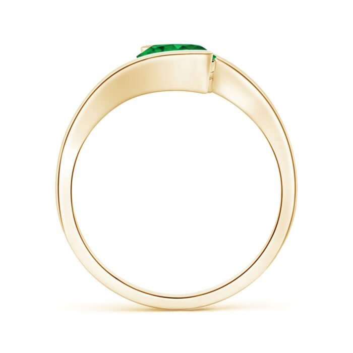 6.5mm aaaa emerald yellow gold ring 2