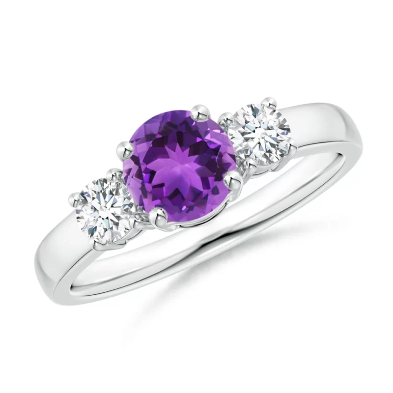 6mm aaa amethyst white gold ring