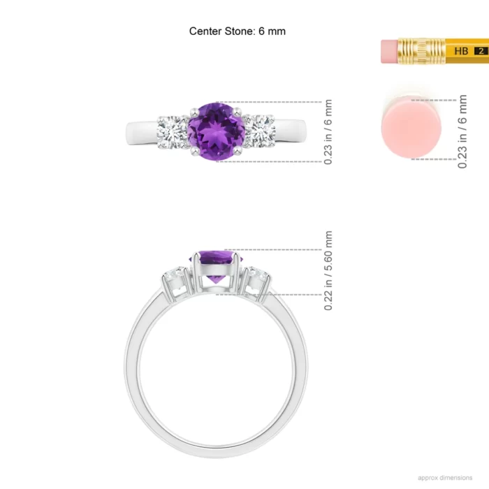 6mm aaa amethyst white gold ring 5