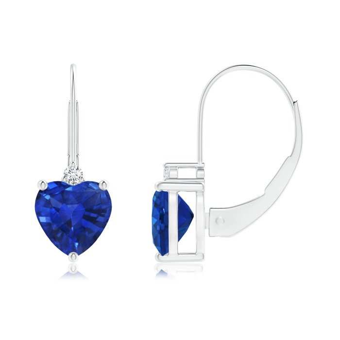 6mm aaa blue sapphire white gold earrings 3