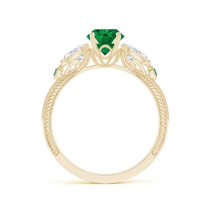 6mm aaa emerald yellow gold ring 2