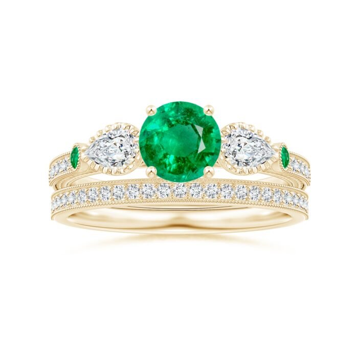 6mm aaa emerald yellow gold ring 5