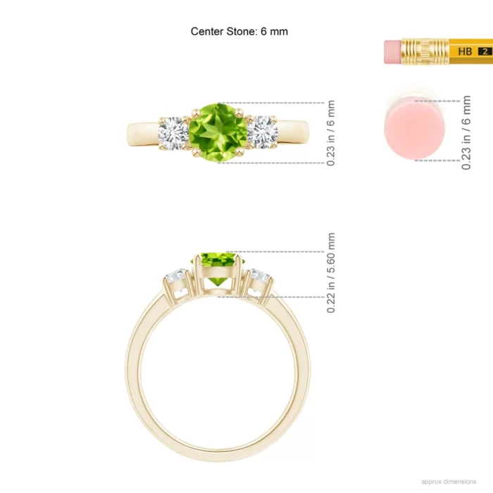 6mm aaa peridot yellow gold ring 5