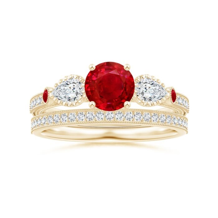 6mm aaa ruby yellow gold ring 5