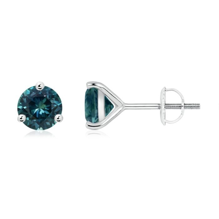 6mm aaa teal montana sapphire p950 platinum earrings