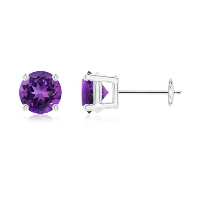 6mm aaaa amethyst white gold earrings 1