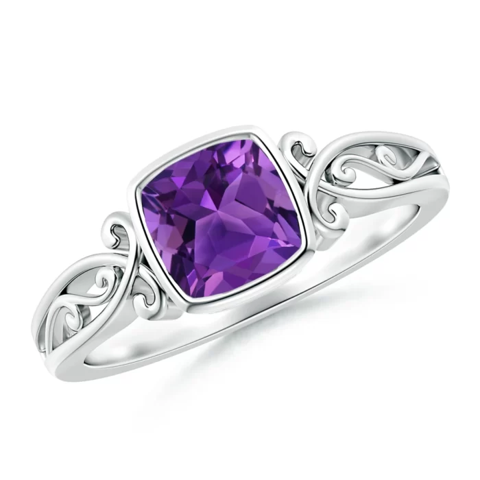 6mm aaaa amethyst white gold ring