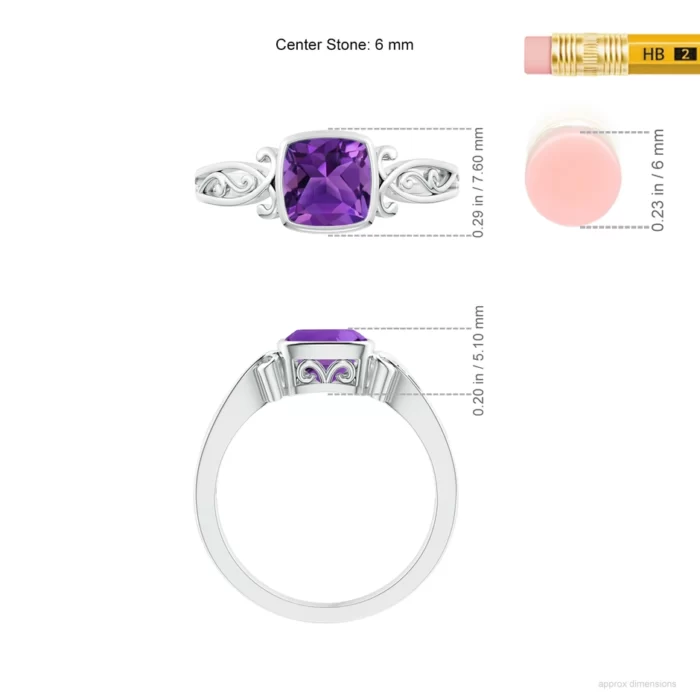 6mm aaaa amethyst white gold ring 5