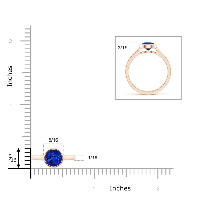 6mm aaaa blue sapphire rose gold ring 4