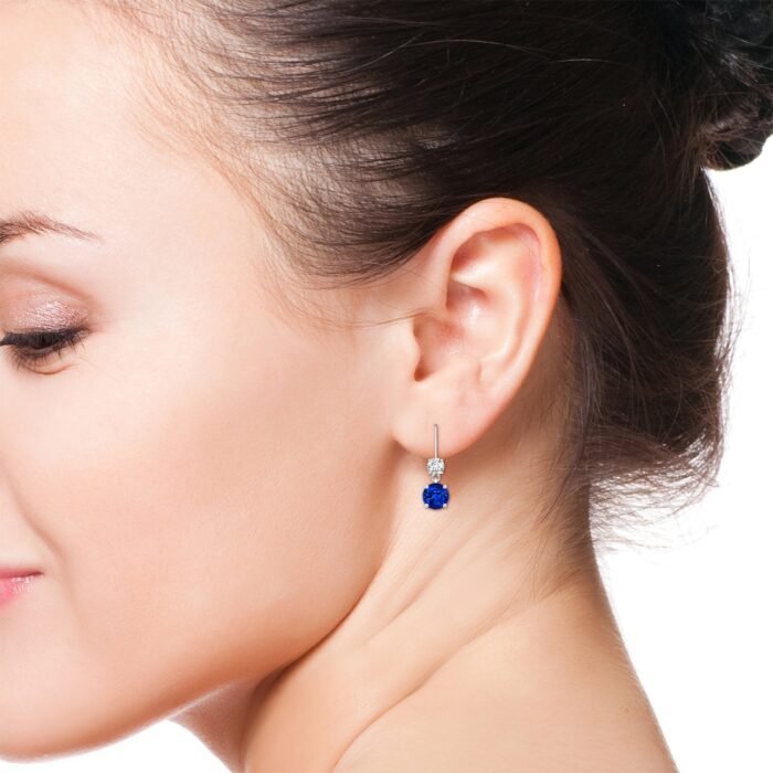 6mm aaaa blue sapphire white gold earrings 3