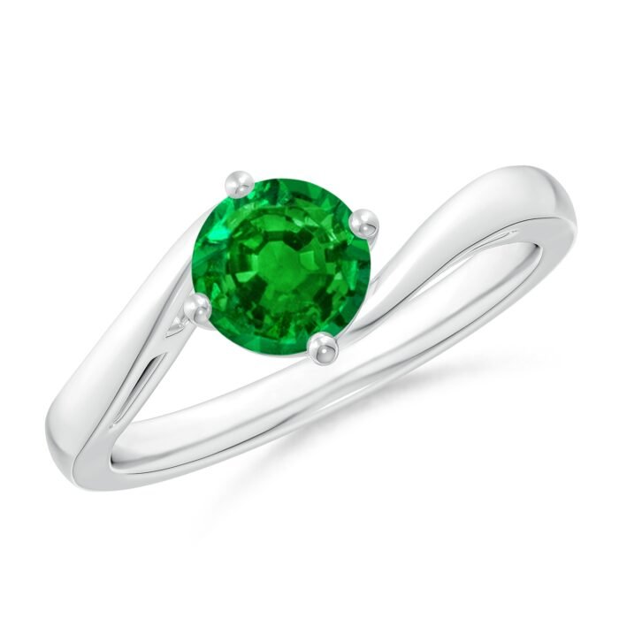 6mm aaaa emerald p950 platinum ring