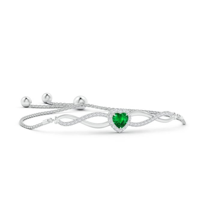 6mm aaaa emerald white gold bracelet