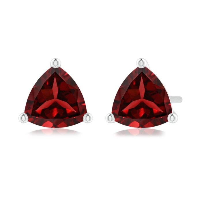 6mm aaaa garnet white gold earrings 2