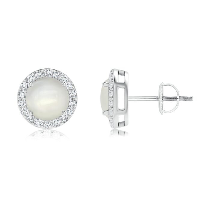 6mm aaaa moonstone white gold earrings 1