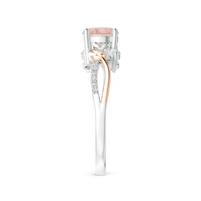 6mm aaaa morganite white gold rose gold ring 3