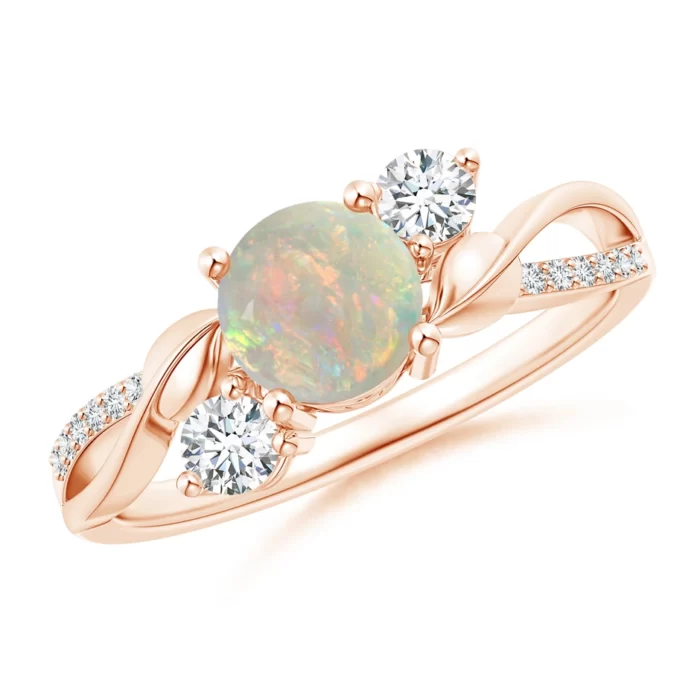 6mm aaaa opal rose gold ring