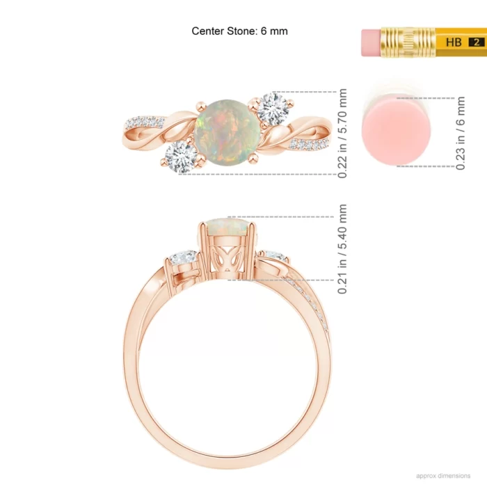 6mm aaaa opal rose gold ring 5