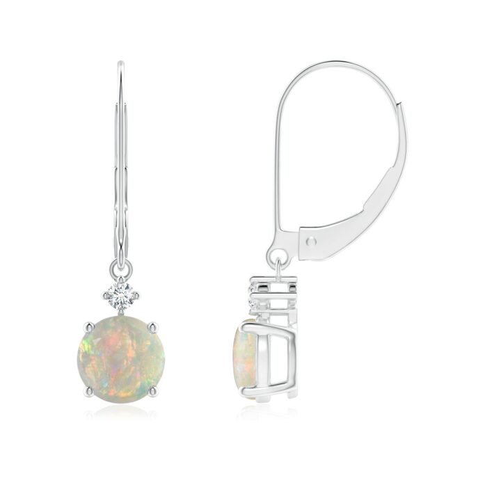 6mm aaaa opal white gold earrings 1