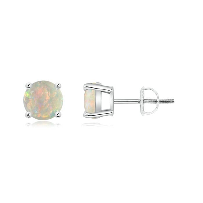 6mm aaaa opal white gold earrings