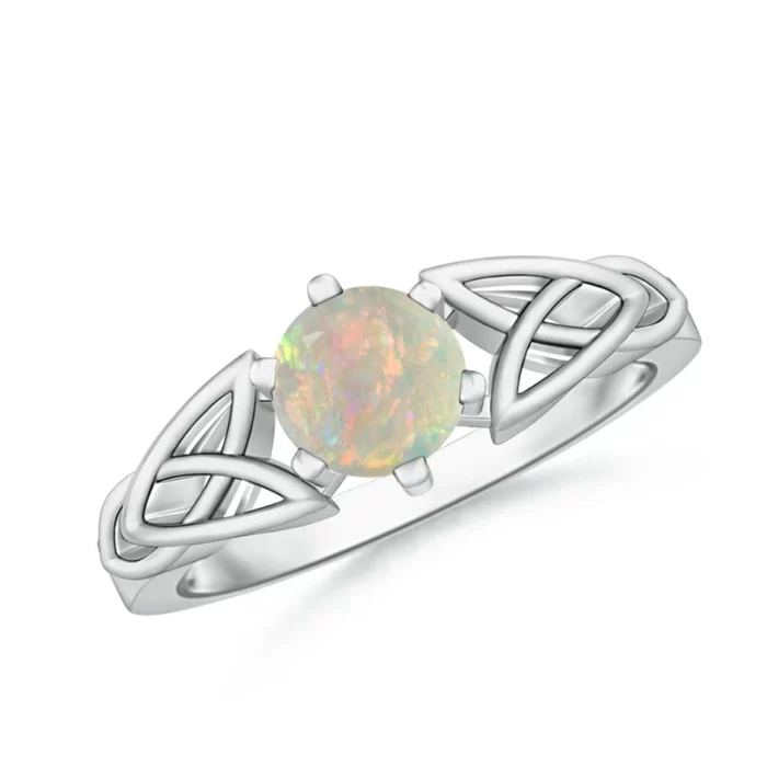 6mm aaaa opal white gold ring