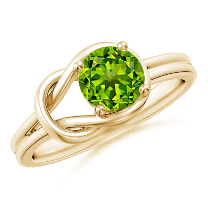 6mm aaaa peridot yellow gold ring