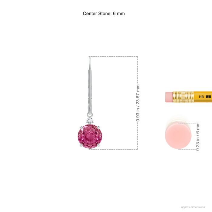 6mm aaaa pink sapphire p950 platinum earrings 2